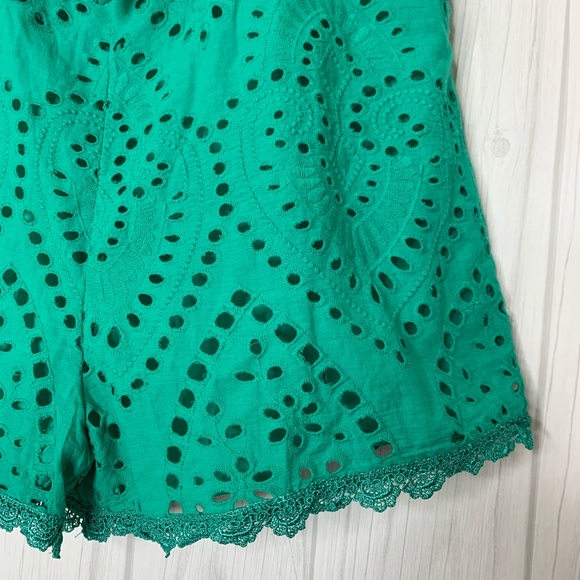 Lulu's Keala Green Tie-Front Eyelet Lace Romper - Picture 6 of 8